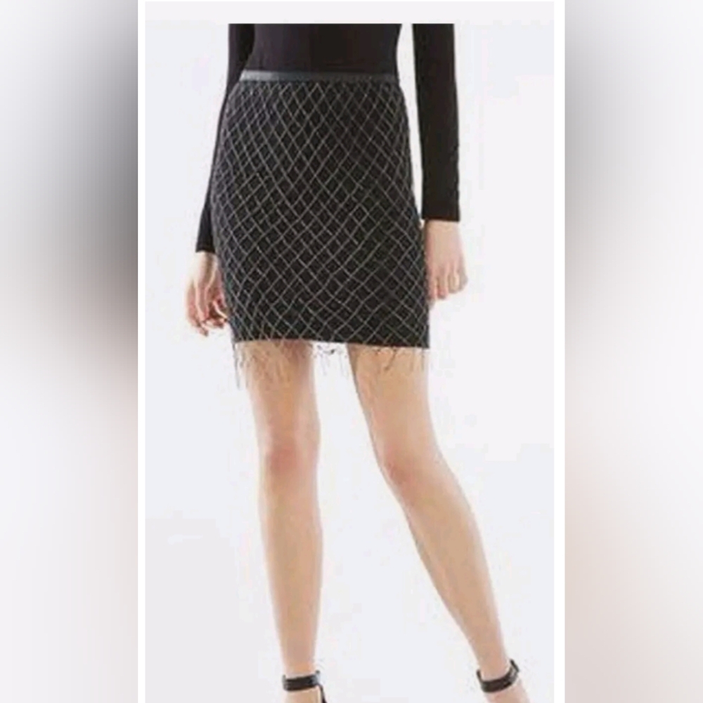 BCBG vintage pewter coloured chain skirt/belt w/ lobster claw closures down side